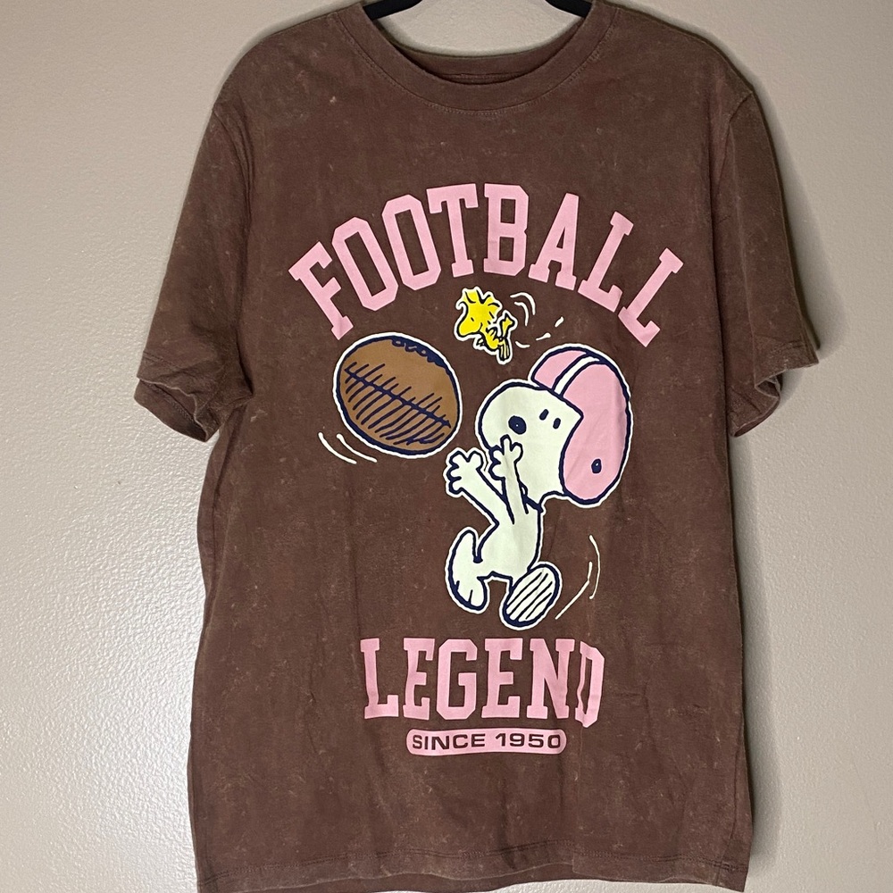 Peanuts Brown‎ Short Sleeve Tee with Pink Accents